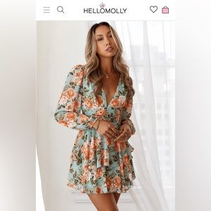 Long sleeve, mini floral dress from Hello Molly